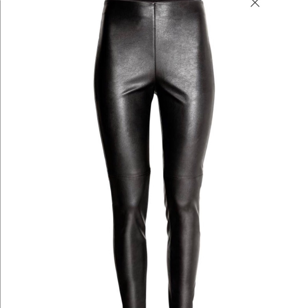 H&M Black Faux Leather Leggings
